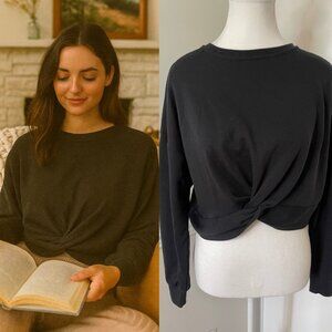 Only Cropped Front Knot Long Sleeve Shirt S